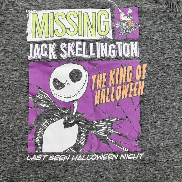 -301 The Nightmare Before Christmas Disney Grey Sleep T-shirt Medium - Picture 2 of 8